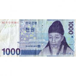 Южная Корея 1000 вон 2007 год - F