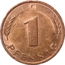 ФРГ 1 пфенниг 1987 год - F