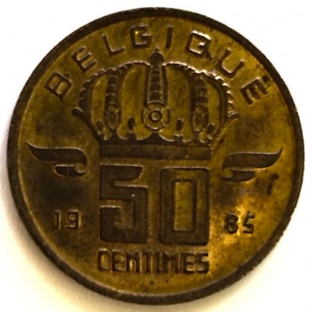 Бельгия 50 сантимов 1985 год BELGIQUE