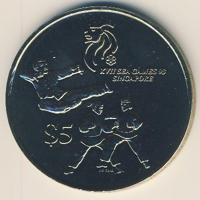 Сингапур 5 долларов 1993 год