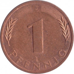 ФРГ 1 пфенниг 1977 год (J)