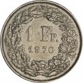 Швейцария 1 франк 1970 год