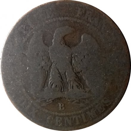Франция 10 сантимов 1854 год (B)