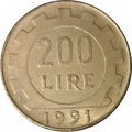 Италия 200 лир 1991 год Женщина