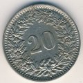 Швейцария 20 раппенов 1936 год