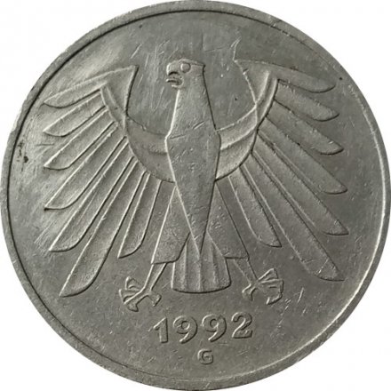Германия 5 марок 1992 год (G)