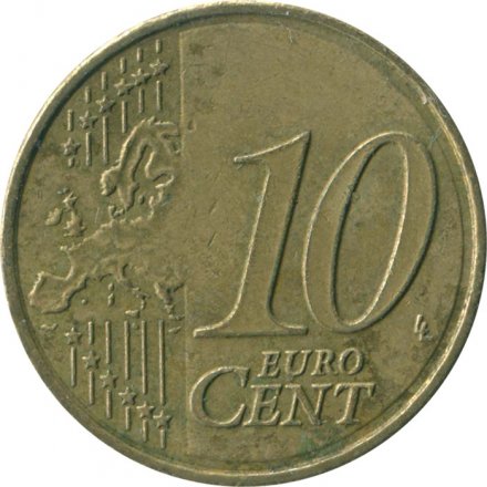 Испания 10 евроцентов 2010 год 