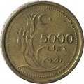 Турция 5000 лир 1997 год