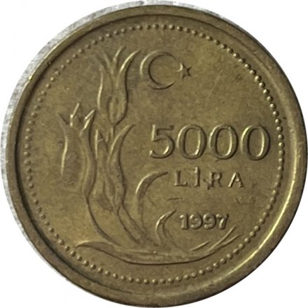 Турция 5000 лир 1997 год