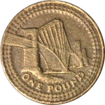 Великобритания 1 фунт 2004 год - Мост Форт-Бридж (никель-латунь)