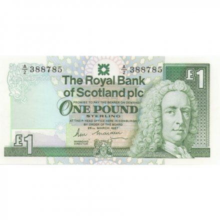Шотландия 1 фунт 1987 год - Эдинбургский замок UNC