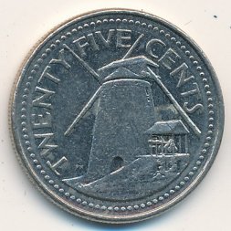 Барбадос 25 центов 1998 год