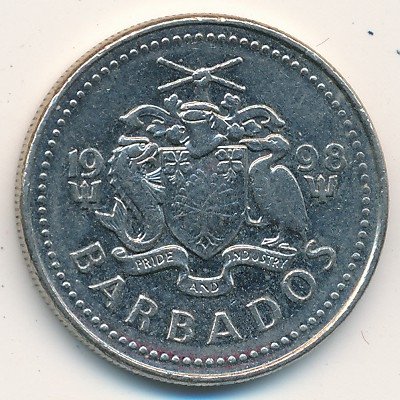 Барбадос 25 центов 1998 год