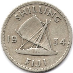 Монета Фиджи 1 шиллинг 1934 год