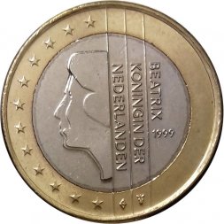 Нидерланды 1 евро 1999 год