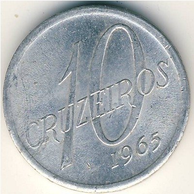 Бразилия 10 крузейро 1965 год