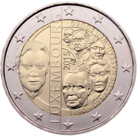 Люксембург 2 евро 2015 год - 125 лет династии Нассау-Вейльбург