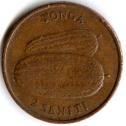 Монета Тонга 2 сенити 1979 год