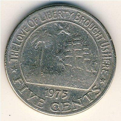Либерия 5 центов 1975 год