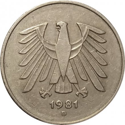 ФРГ 5 марок 1981 год (D)