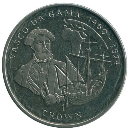 Остров Мэн 1 крона 1998 год - Васко да Гама