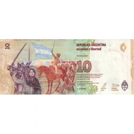 Аргентина 10 песо 2016 год - UNC