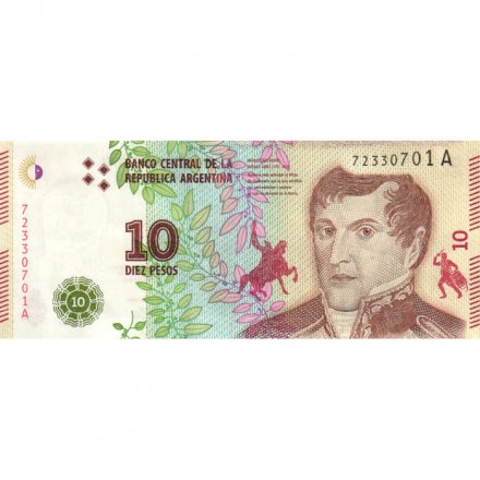 Аргентина 10 песо 2016 год - UNC