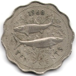 Багамские острова 10 центов 1968 год
