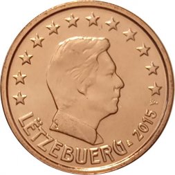 Люксембург 2 евроцента 2015 год - Великий герцог Люксембурга Анри