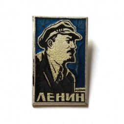 Значок Ленин в кепке (синий)