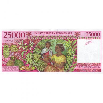 Мадагаскар 25000 франков 1998 год - UNC