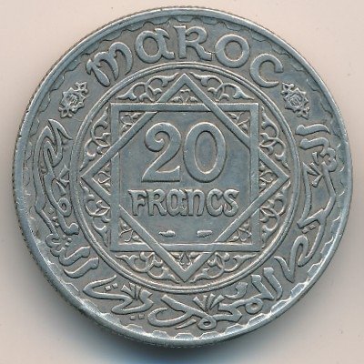 Марокко 20 франков 1933 год