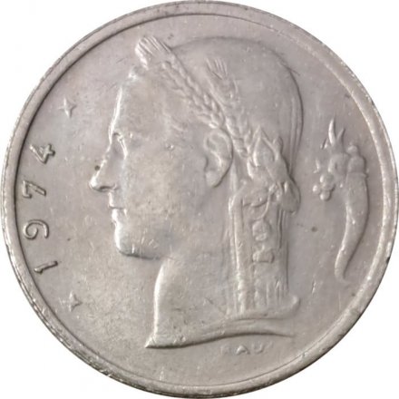 Бельгия 1 франк 1974 год BELGIE