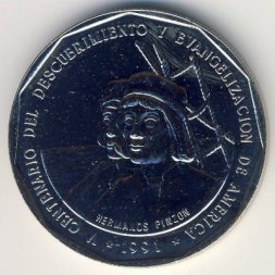 Доминиканская республика 1 песо 1991 год