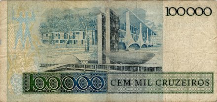 Бразилия 100000 крузейро 1986 год