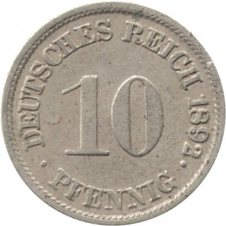Германия 10 пфеннигов 1892 год (G)
