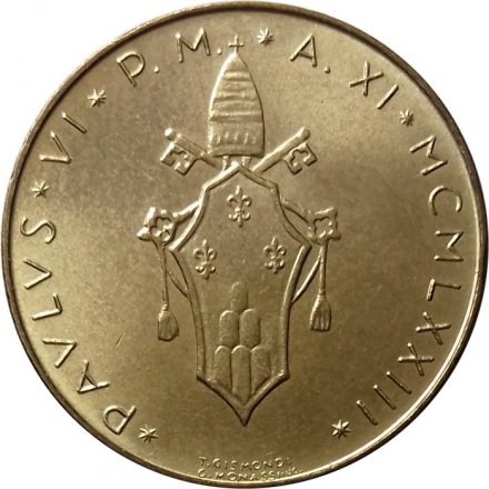 Ватикан 20 лир 1973 год