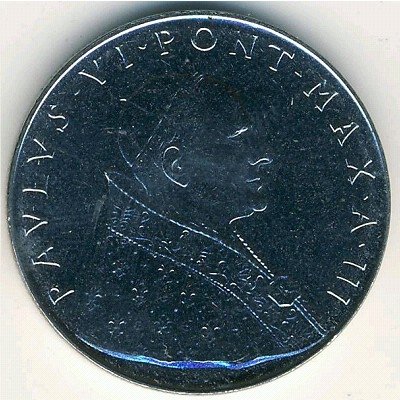 Ватикан 50 лир 1965 год Папа Павел VI