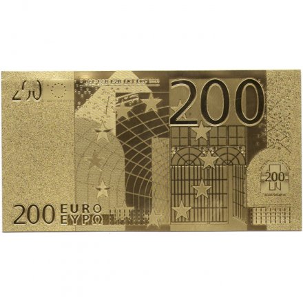 Сувенирная банкнота Евросоюз 200 евро 2002 год (золотые) - UNC