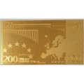 Сувенирная банкнота Евросоюз 200 евро 2002 год (золотые) - UNC