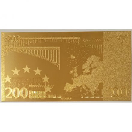 Сувенирная банкнота Евросоюз 200 евро 2002 год (золотые) - UNC