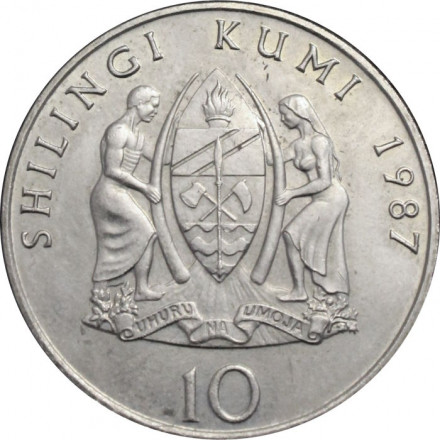 Танзания 10 шиллингов 1987 год