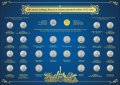 Набор цветных монет «200 лет победы России в войне 1812 года» (28 шт.) на планшете в рамке