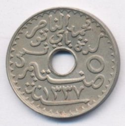Тунис 5 сантимов 1919 год