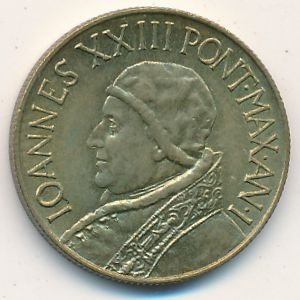 Ватикан 20 лир 1959 год Папа Иоанн XXIII