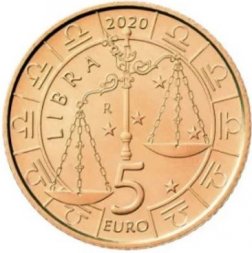 Сан-Марино 5 евро 2020 год - Знаки зодиака - Весы