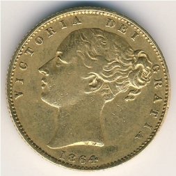 Великобритания 1 соверен 1864 год
