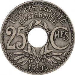 Франция 25 сантимов 1933 год