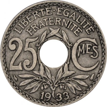 Франция 25 сантимов 1933 год