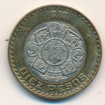Мексика 10 песо 2004 год